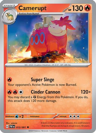 Camerupt (012) [SV Paldean Fates] Reverse Holofoil - Uncommon