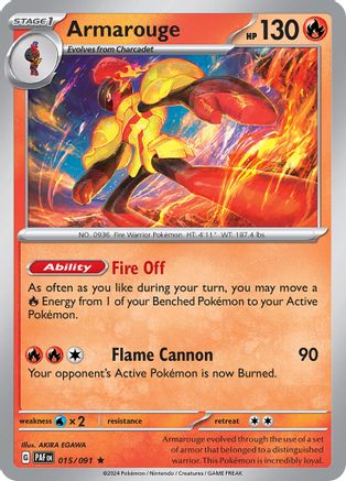 Armarouge (015/091) [SV Paldean Fates] Reverse Holofoil - Rare