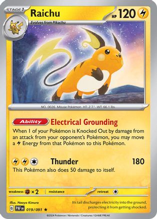 Raichu (019/091) [SV Paldean Fates] Holofoil - Rare