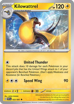 Kilowattrel (022/091) [SV Paldean Fates] Reverse Holofoil - Uncommon