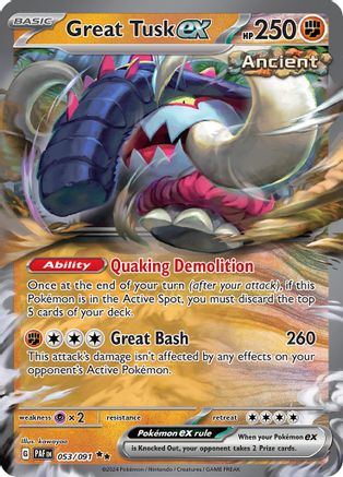 Great Tusk ex (053) [SV Paldean Fates] Holofoil - Double Rare