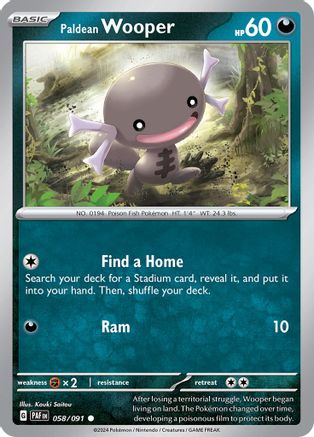 Paldean Wooper (058/091) [SV Paldean Fates] Normal - Common