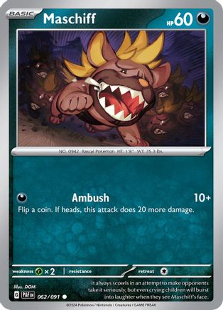 Maschiff (062) [SV Paldean Fates] Reverse Holofoil - Common