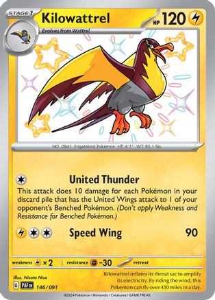 Kilowattrel (146/091) [SV Paldean Fates] Holofoil - Shiny Rare