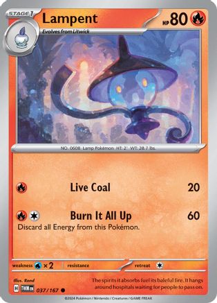 Lampent (037) [SV06 Twilight Masquerade] Reverse Holofoil - Common