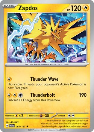 Zapdos (065) [SV06 Twilight Masquerade] Reverse Holofoil - Rare