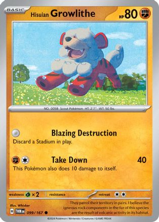 Hisuian Growlithe (099/167) [SV06 Twilight Masquerade] Reverse Holofoil - Common