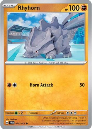 Rhyhorn (074) [SV07 Stellar Crown] Reverse Holofoil - Common