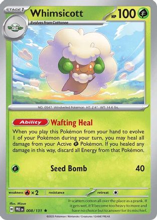 Whimsicott (008) [SV Prismatic Evolutions] Reverse Holofoil - Rare