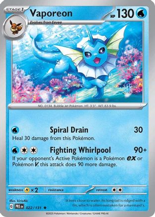 Vaporeon (022) [SV Prismatic Evolutions] Reverse Holofoil - Rare