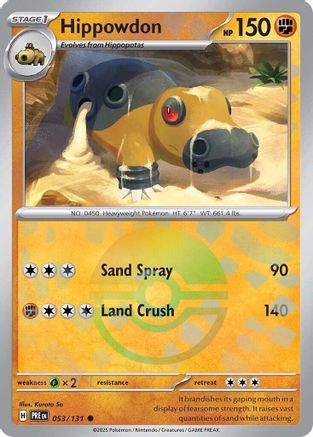 Hippowdon (Poke Ball Pattern) (053) [SV Prismatic Evolutions] Holofoil - Common