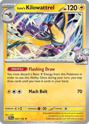 Iono's Kilowattrel (055/159) [SV09 Journey Together] Reverse Holofoil - Rare