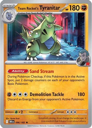 Team Rocket's Tyranitar (096) [SV10 Destined Rivals] Reverse Holofoil - Rare