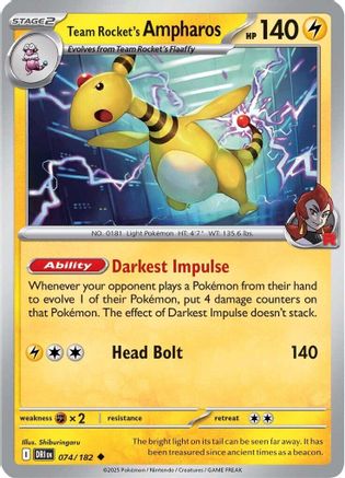 Team Rocket's Ampharos (074) [SV10 Destined Rivals] Normal - Uncommon