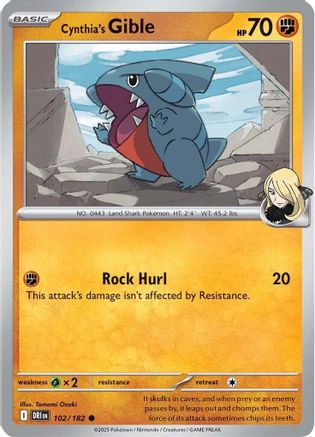 Cynthia's Gible (102) [SV10 Destined Rivals] Normal - Common