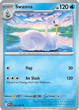 Swanna (026) [SV White Flare] Reverse Holofoil - Uncommon