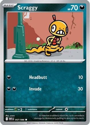 Scraggy (057) [SV White Flare] Reverse Holofoil - Common