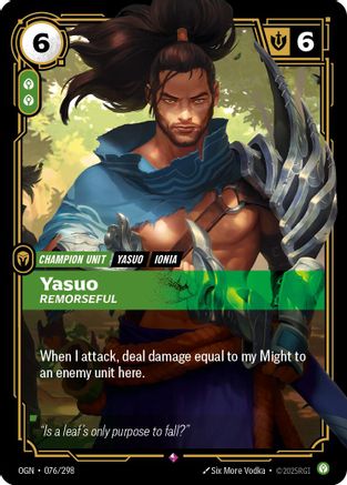Yasuo - Remorseful (076/298) - Origins Foil