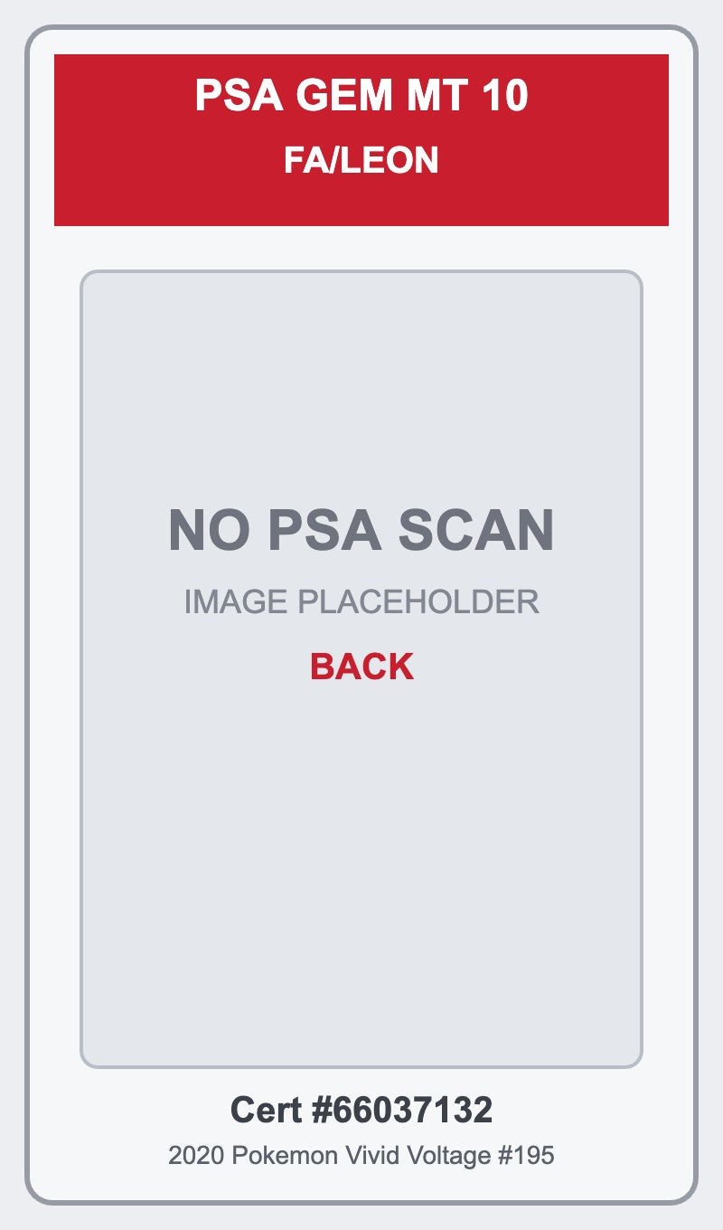 Placeholder - no PSA scan - back - Cert 66037132