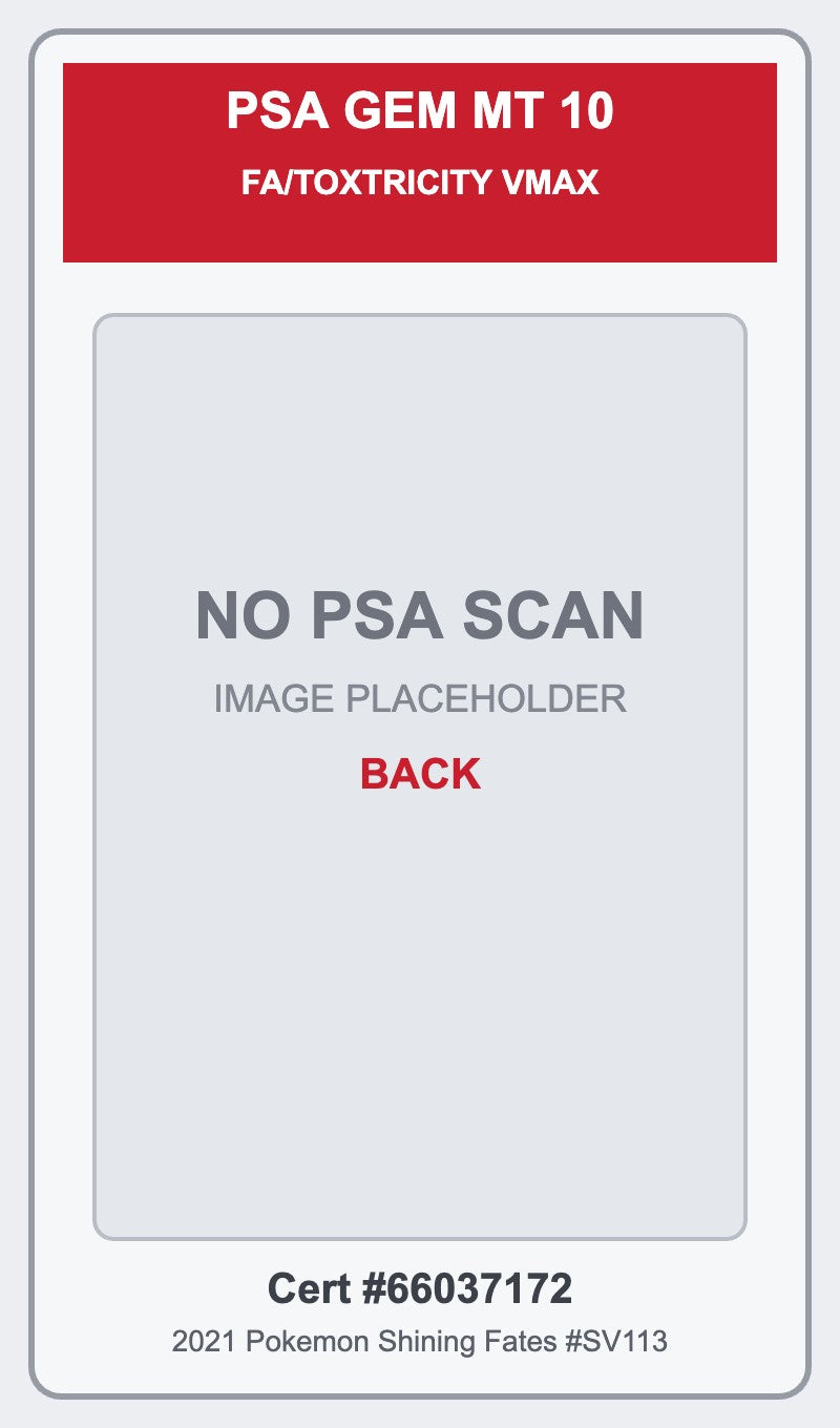 Placeholder - no PSA scan - back - Cert 66037172