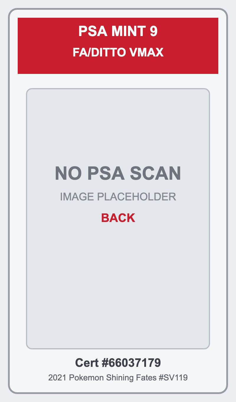 Placeholder - no PSA scan - back - Cert 66037179