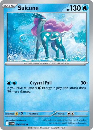 Suicune (026) [ME02 Phantasmal Flames] Reverse Holofoil - Rare