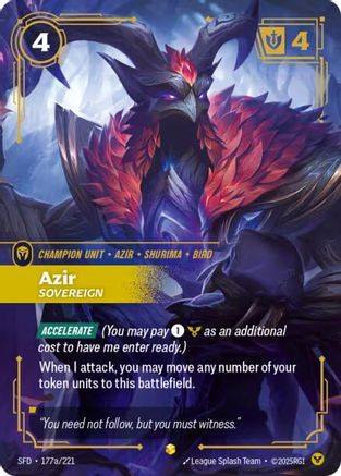 Azir - Sovereign (Alternate Art) (177a/221) - Spiritforged Foil
