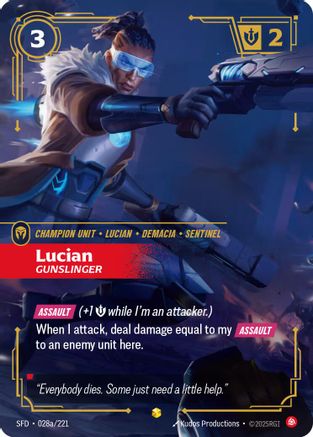 Lucian - Gunslinger (Alternate Art) (028a/221) - Spiritforged Foil