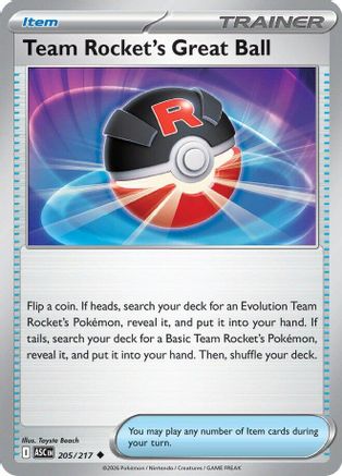Team Rocket's Great Ball (205) [ME Ascended Heroes] Reverse Holofoil - Uncommon