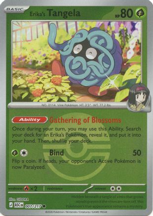 Erika's Tangela (Poke Ball) (007/217) [ME Ascended Heroes] Reverse Holofoil - Common