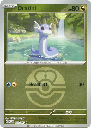 Dratini (Love Ball) (150) [ME Ascended Heroes] Reverse Holofoil - Common