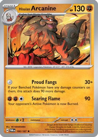 Hisuian Arcanine (Non-Holo) (100/167) [Deck Exclusives] Normal - Rare