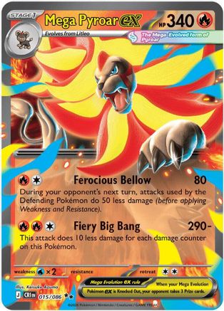 Mega Pyroar ex (015/086) [ME04 Chaos Rising] Holofoil - Double Rare