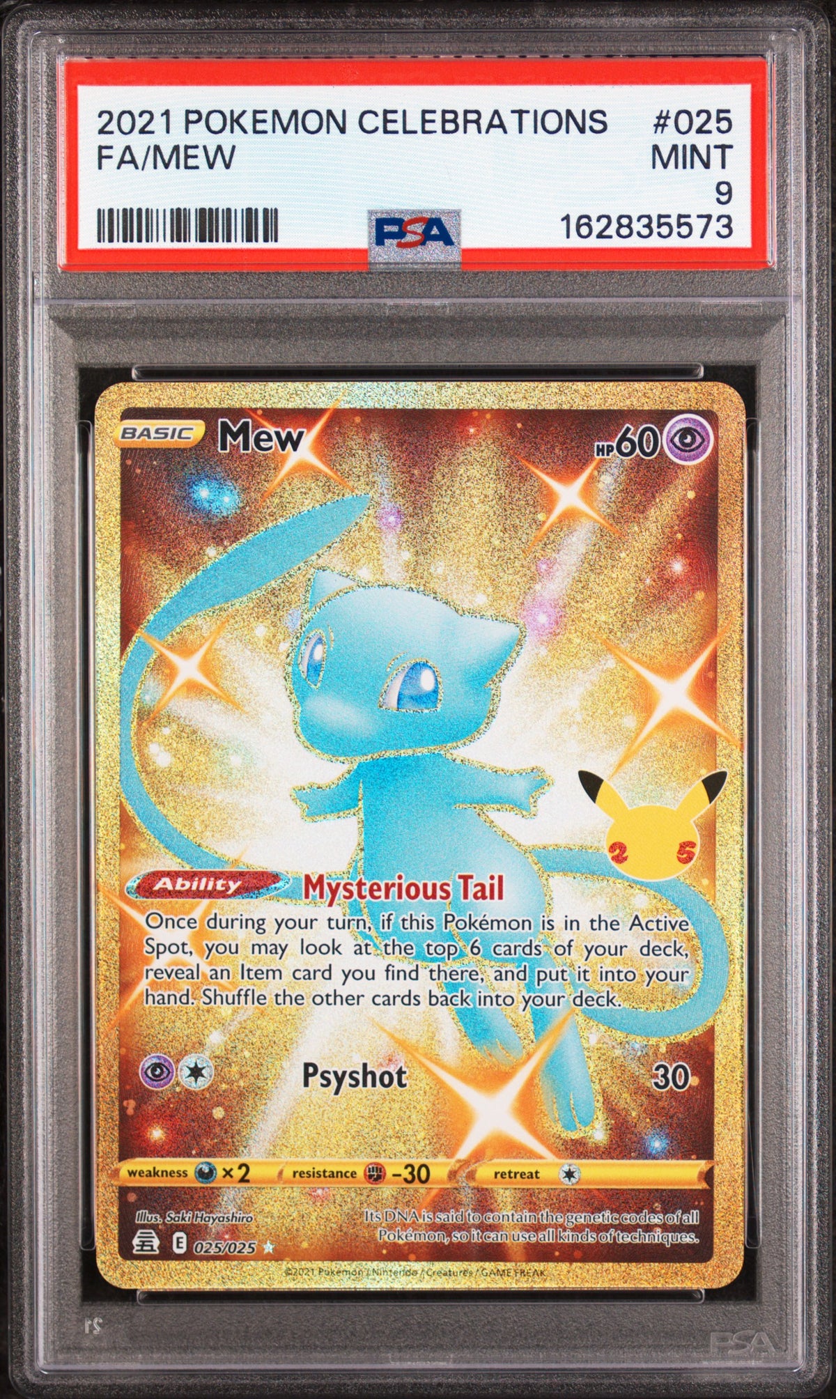 2021 POKEMON CELEBRATIONS #025 FA/MEW PSA 9 – front