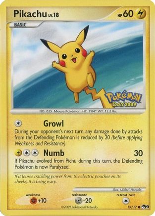 Pikachu (Pokemon Day 2009) (015/017) [POP Series 9] Normal - Common