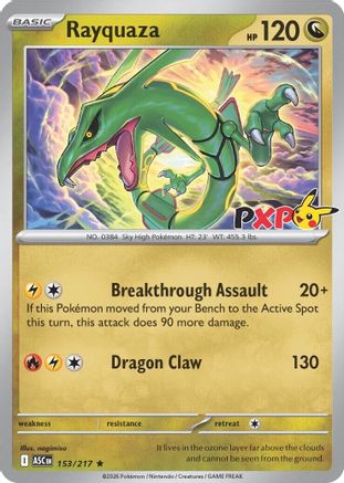 Rayquaza (Cosmos Holo) (153/217) [Miscellaneous Cards & Products] Holofoil - Rare