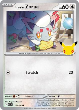 Hisuian Zorua (122/128) [ME 30th Celebration] Holofoil - Common