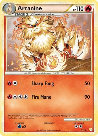 Arcanine (001/123) [HeartGold SoulSilver] Holofoil - Holo Rare