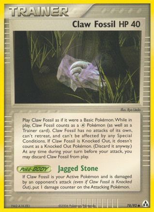 Claw Fossil (78/92) [Legend Maker] Reverse Holofoil - Common