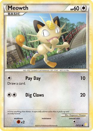 Meowth (075/123) [HeartGold SoulSilver] Normal - Common