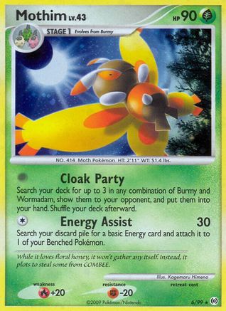 Mothim (006/99) [Arceus] Reverse Holofoil - Holo Rare