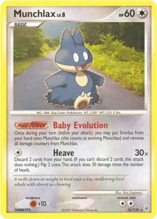 Munchlax (033/130) [Diamond and Pearl] Reverse Holofoil - Rare