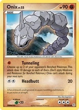 Onix (92/130) [Diamond and Pearl] Reverse Holofoil - Common