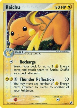 Raichu (12/112) [FireRed & LeafGreen] Reverse Holofoil - Holo Rare