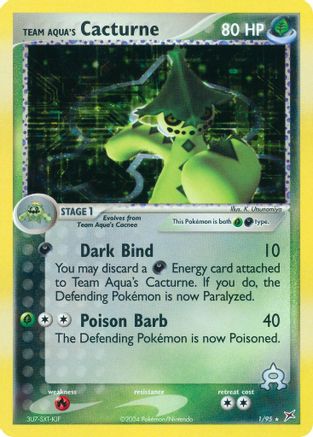 Team Aqua's Cacturne (1/95) [Team Magma vs Team Aqua] Reverse Holofoil - Holo Rare