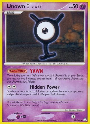 Unown (Y) (81/146) [Legends Awakened] Normal - Uncommon