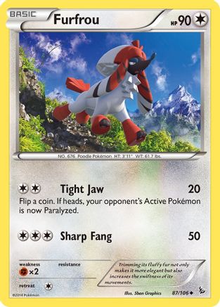 Furfrou (087/106) [XY  Flashfire] Reverse Holofoil - Uncommon