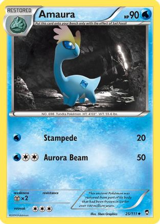 Amaura (025/111) [XY  Furious Fists] Reverse Holofoil - Uncommon