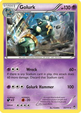 Golurk (043/111) [XY  Furious Fists] Reverse Holofoil - Rare
