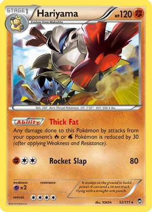 Hariyama (052/111) [XY  Furious Fists] Reverse Holofoil - Rare